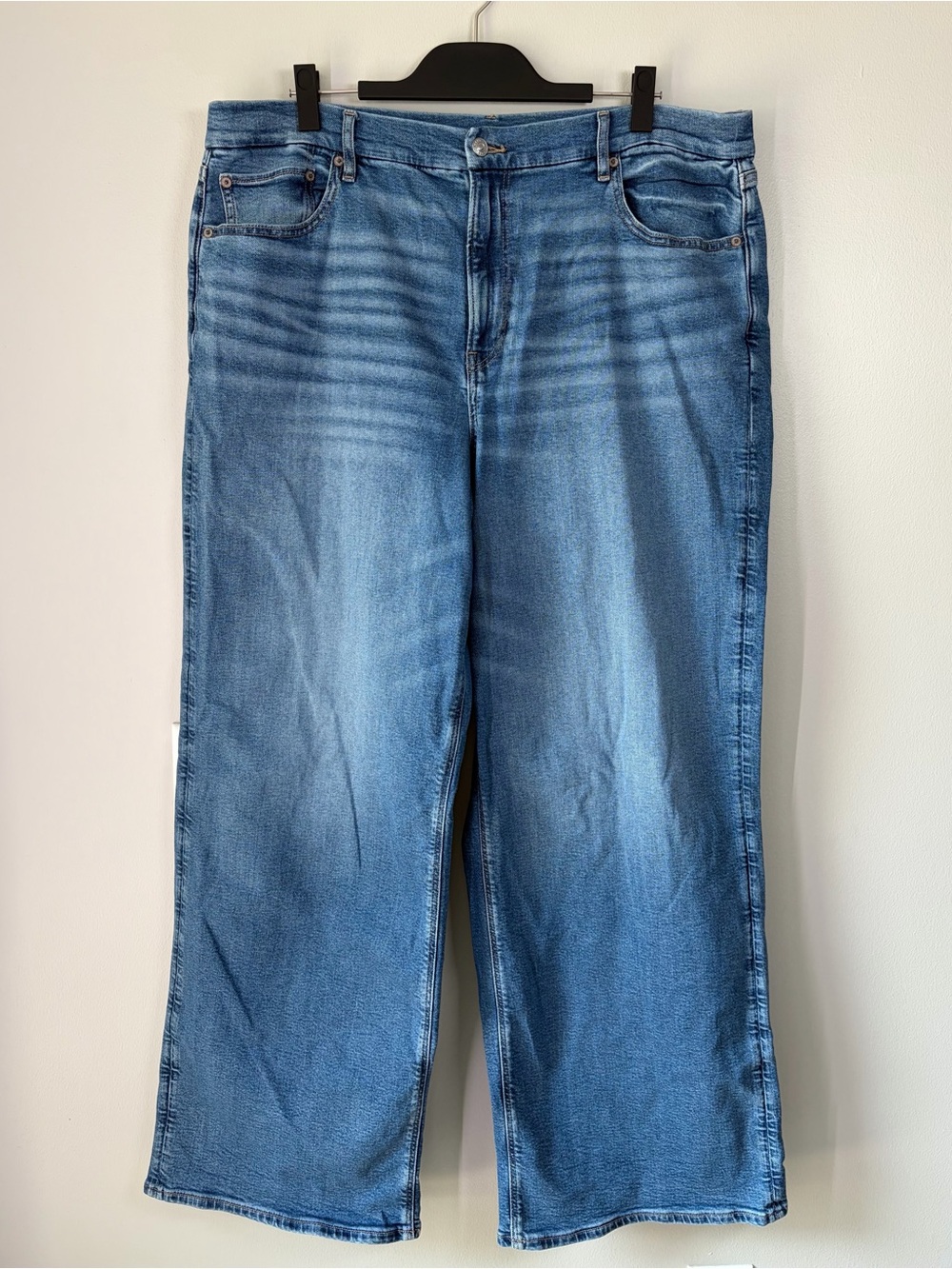 American Eagle Curvy Super High Rise Baggy Straight Leg Jeans Size 20 LONG